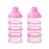 Accmor formula dispenser on the go showing four portions for travel-friendly feeding.