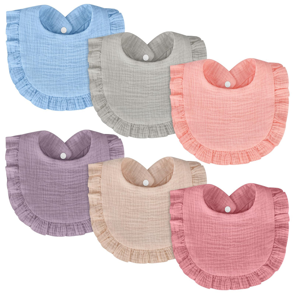 Accmor muslin baby bibs pack showing six soft bibs for drool and teething use