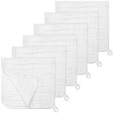 Accmor muslin burp cloths 6-pack laid out for protection during feeding, soft and absorbent