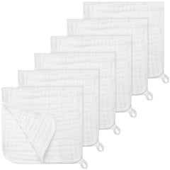 Accmor muslin burp cloths 6-pack laid out for protection during feeding, soft and absorbent