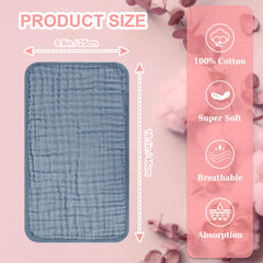Accmor muslin burp cloths machine-washable close view for easy care.