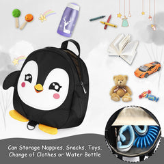 Accmor penguin backpack with wrist link demonstrates anti-lost feature for active outings.