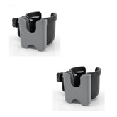 Accmor stroller cup holder with phone holder attached to a stroller handle for easy access
