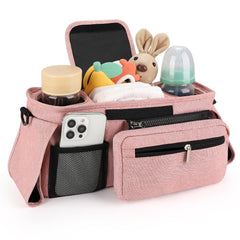 Accmor stroller organizer adjustable Velcro strap for broad compatibility.