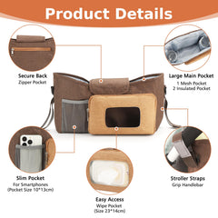 Accmor organizer wipe pocket provides quick access to wipes on the go.