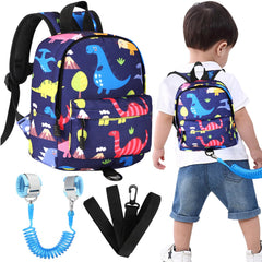 Accmor toddler backpack with dinosaur pattern in navy keeps little ones close during outings.