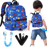 Accmor toddler backpack leash with blue excavator pattern keeps kids close during outings.