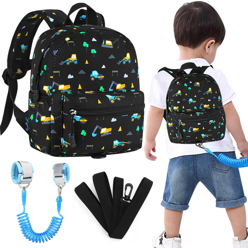 Accmor toddler backpack leash with excavator front pattern keeps kids close on outdoor adventures.