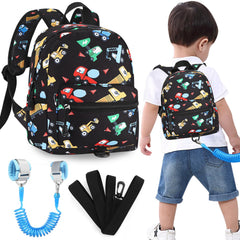Accmor toddler harness backpack with excavator pattern for safe exploration.