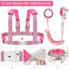 Accmor anti-lost wrist link on harness keeps child close with secure connection.