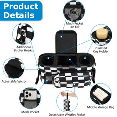 Accmor universal stroller organizer detachable phone bag for secure essentials