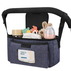 Accmor universal stroller organizer viewed from the front for quick access to essentials during outings.