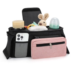 Accmor stroller organizer middle storage compartment holds diapers and wipes for quick access