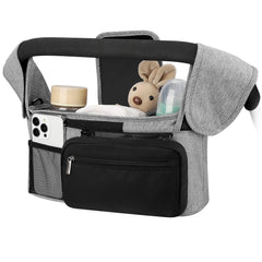 Accmor universal stroller organizer with insulated cup holders keeps drinks ready on the go.