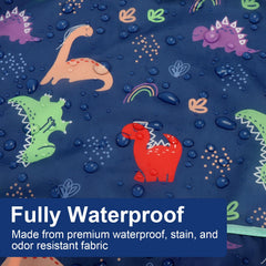 Close up of Accmor waterproof layer on bib to protect clothing from spills.