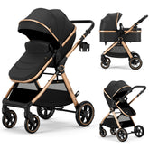 Accombe 2in1 stroller with convertible bassinet for newborn comfort