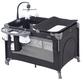 ACCOMBE 5-in-1 bedside sleeper shown close to bed for easy night checks