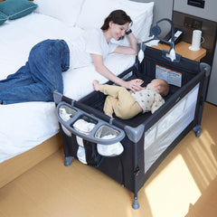 ACCOMBE drop-down side bedside sleeper for close access and soothing