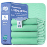 Accompagner waterproof bed pad 24x24 green pack of four protects mattresses against leaks for adults and pets
