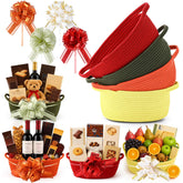 Acellegic basket with yellow handles, ideal for gifts and bright room organization.