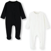 ACESTAR baby footies pajamas with front zipper for easy dressing and diaper changes.