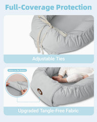 ACIROC baby lounger pillow adjustable ties for growing baby and versatile use.