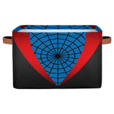 Ackutea nursery bin, blue and red spider web design, large capacity for toys and clothes.