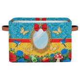 Ackutea nursery storage bin mirror large collapsible rectangle keeps toys organized and stylish