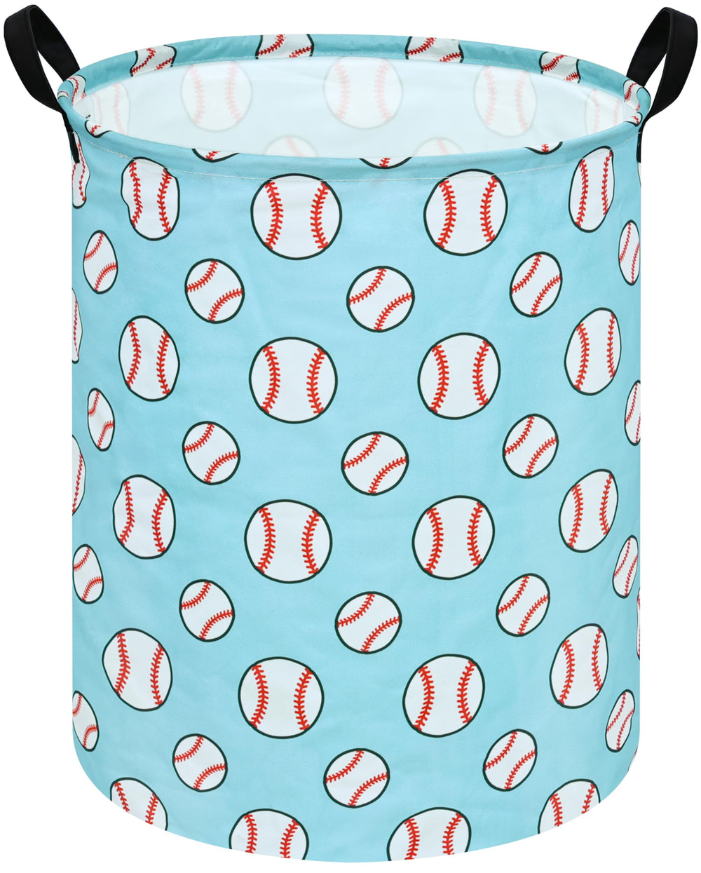 ACMUUNI 19.7-inch round kids laundry basket front view, ideal for toy storage and organization.
