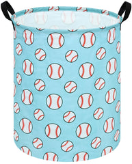 ACMUUNI 19.7-inch round kids laundry basket front view, ideal for toy storage and organization.