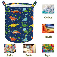 ACMUUNI dinosaur laundry basket helps organize kids’ room toys and laundry.