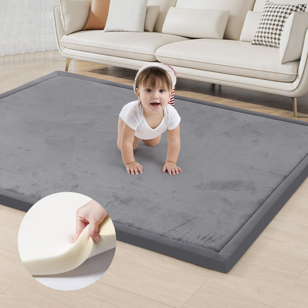 ACOMOPACK Baby Play Mat shows thick memory foam for cushioned floor time.