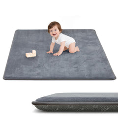 ACOMOPACK gray 1.3-inch thick baby play mat cushions falls during tummy time