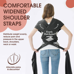 Lightweight travel-ready wrap keeps you and baby comfortable on the go.