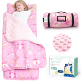ACRABROS toddler nap mat with pillow and blanket for cozy daycare naps