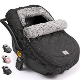 ACRABROS winter infant car seat cover with canopy keeps baby warm on cold rides