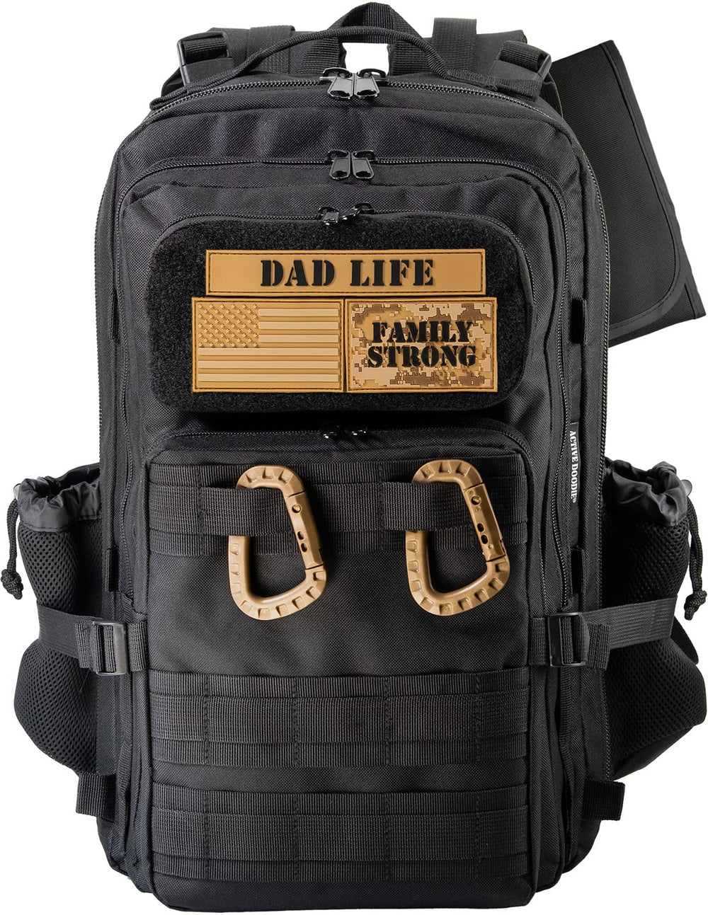 ActiveDoodie Dad Diaper Bag for Men front view showing rugged, ready-for-use design