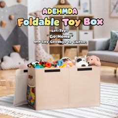 ADEHMDA 80L toy storage box divider keeps blocks and dolls neatly separated.