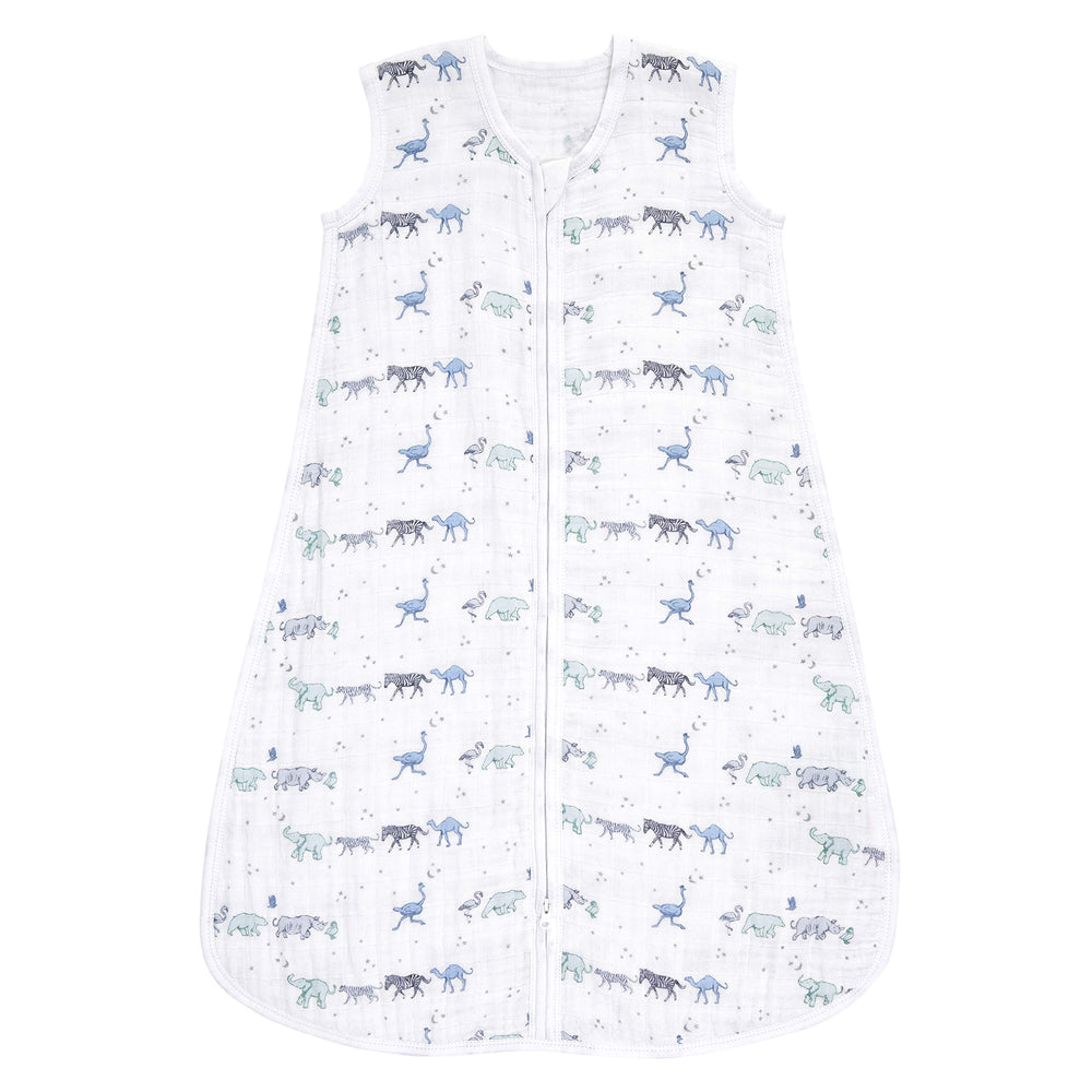 aden + anais baby sleeping bag close-up of soft muslin fabric for breathable sleep