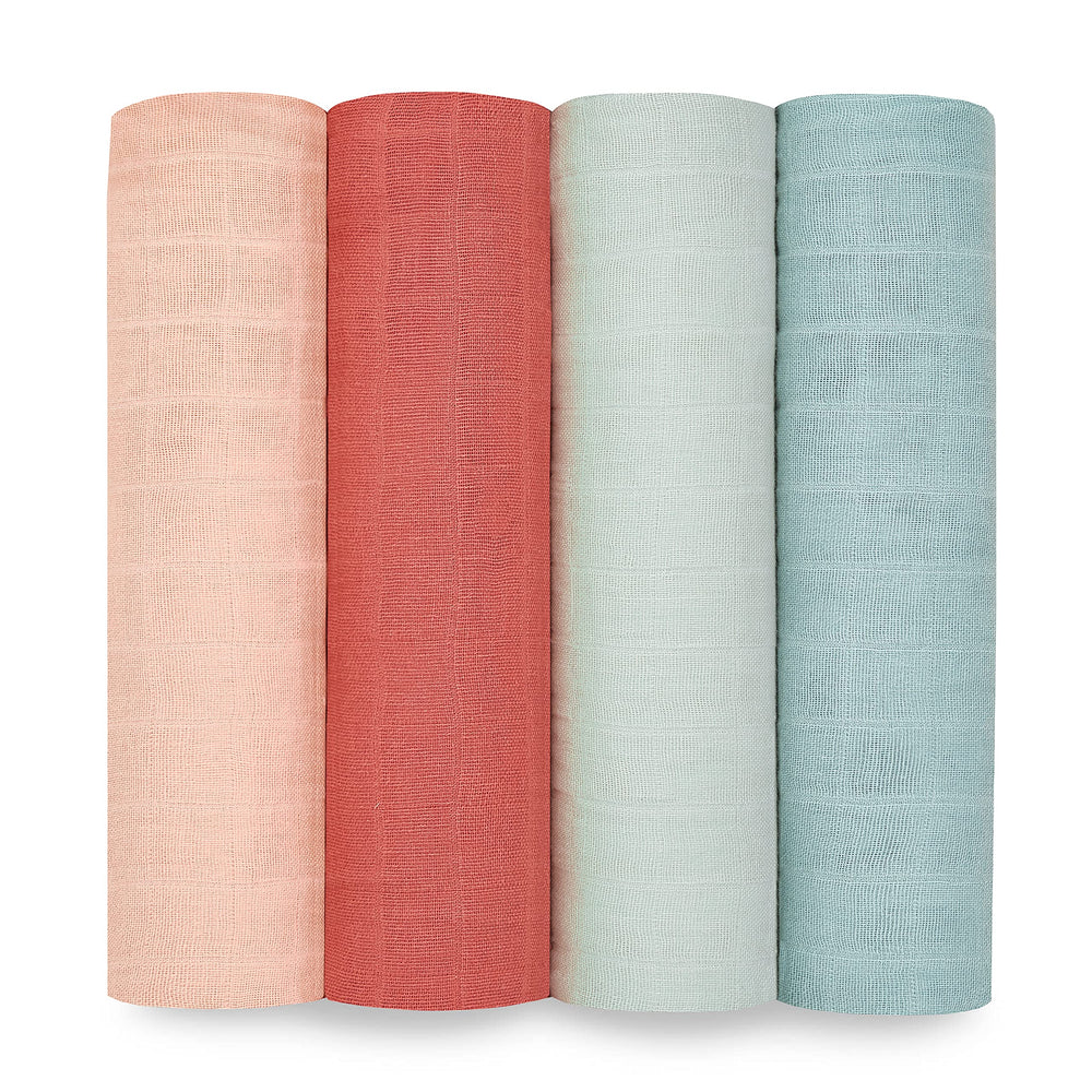 aden + anais Boutique Organic Swaddle Blanket 4-pack boxed, ideal for gifting and display.