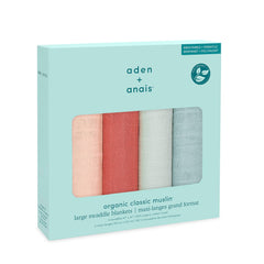 Soft muslin texture of aden + anais swaddle blanket close-up for gentle touch.