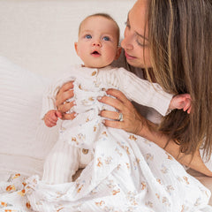 aden + anais Disney swaddle blanket shows soft cotton texture for baby comfort