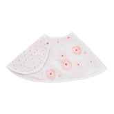aden + anais Burpy Bib in full bloom roses with full-coverage for feeding cleanups.