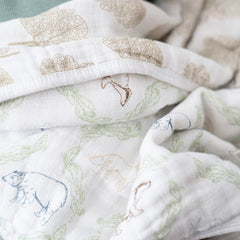 Close-up of aden + anais Dream Blanket showing soft cotton muslin and durable weave.