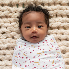 Harry Potter print detail on aden + anais swaddle