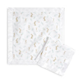 aden andanais Essentials Issie security blanket with satin trim in Blushing Bunnies for baby snuggles.