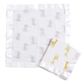 aden + anais Issie security blanket Safari Babes with satin trim for comforting snuggles