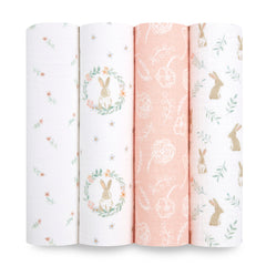 aden +anais Essentials muslin swaddle 44x44 blanket for breathable comfort