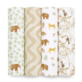 aden + anais Essentials muslin swaddle blanket, breathable and soft for gentle swaddling