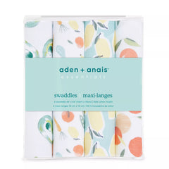 aden + anais Essentials muslin swaddle blanket 44x44 large size supports versatile uses like swaddling or stroller cover.